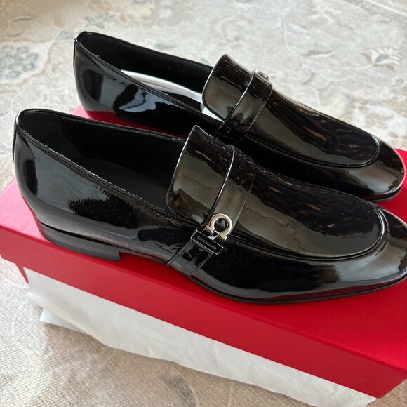 Mens Ferragamo Patent Leather Loafer main image 5